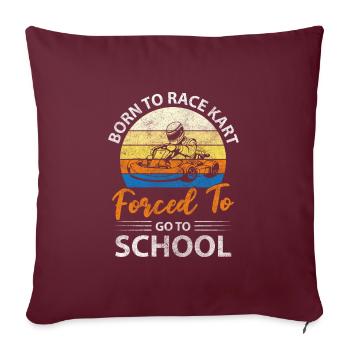 Vainqueur de la course Kart Motorsport - Housse de coussin décorative 45 x 45 cm - bordeaux - Devant