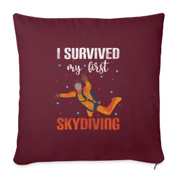 Fallschirmspringer Himmel Freifall Base Jump - Sofakissenbezug 45 x 45 cm - Burgunderrot - Vorne