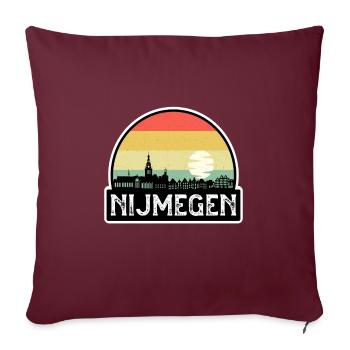 Nimègue Pays-Bas Flag Skyline Souvenir de voyage - Housse de coussin décorative 45 x 45 cm - bordeaux - Devant