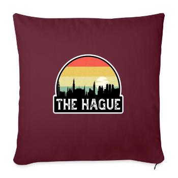 La Haye Drapeau des Pays-Bas Skyline Souvenir de voyage - Housse de coussin décorative 45 x 45 cm - bordeaux - Devant