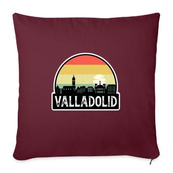 Valladolid Espagne Flag Skyline Souvenir de voyage - Housse de coussin décorative 45 x 45 cm - bordeaux - Devant