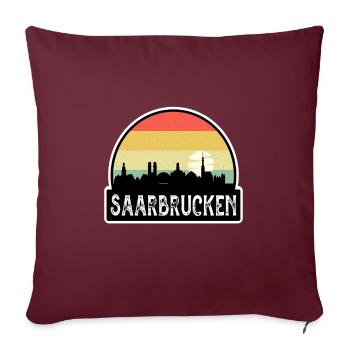 Sarrebruck Allemagne Flag Skyline Souvenir de voyage - Housse de coussin décorative 45 x 45 cm - bordeaux - Devant