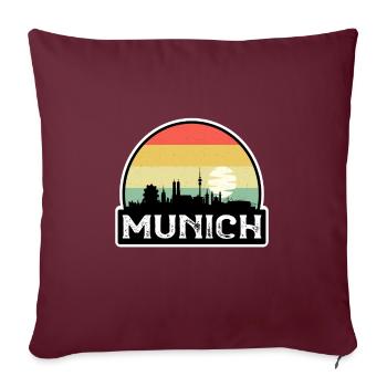 Munich Allemagne Flag Skyline Souvenir de voyage - Housse de coussin décorative 45 x 45 cm - bordeaux - Devant