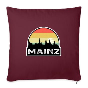 Mainz Deutschland Flagge Skyline Reisesouvenir - Sofakissenbezug 45 x 45 cm - Burgunderrot - Vorne