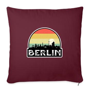 Berlin Allemagne Flag Skyline Souvenir de voyage - Housse de coussin décorative 45 x 45 cm - bordeaux - Devant