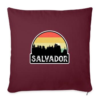 Salvador Brésil Flag Skyline Souvenir de voyage - Housse de coussin décorative 45 x 45 cm - bordeaux - Devant