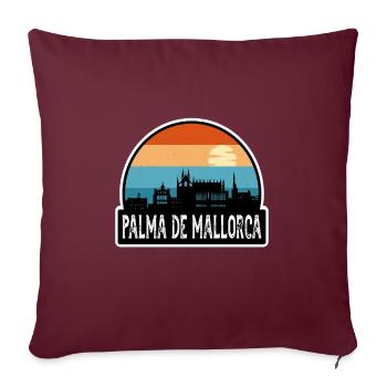 Palma de Mallorca Spanien Flagge Skyline Travel Souven - Sofakissenbezug 45 x 45 cm - Burgunderrot - Vorne