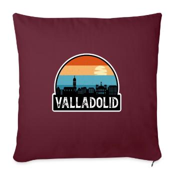 Valladolid Espagne Flag Skyline Souvenir de voyage - Housse de coussin décorative 45 x 45 cm - bordeaux - Devant