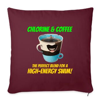 Chlore et café : Nageur Natation Nager - Housse de coussin décorative 45 x 45 cm - bordeaux - Devant