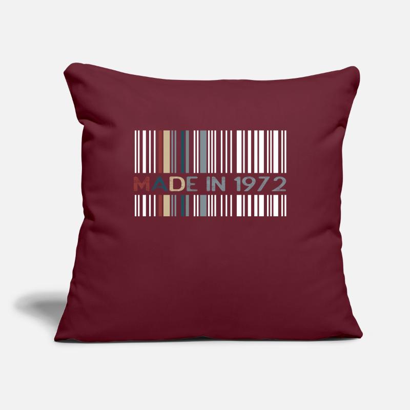 Code à barres 1972 Housse de coussin décorative 45 x 45 cm