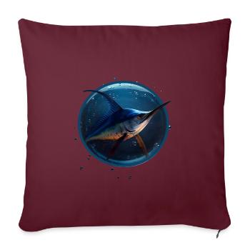 Marlin dans l’eau bleue - Housse de coussin décorative 45 x 45 cm - bordeaux - Devant