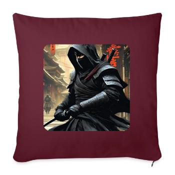 Mystérieux guerrier ninja - Housse de coussin décorative 45 x 45 cm - bordeaux - Devant