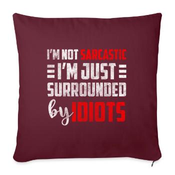 Schwarzer Humor Party WItz - Sofakissenbezug 45 x 45 cm - Burgunderrot - Vorne