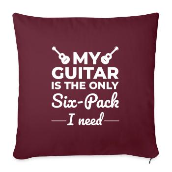 Cordes et six-packs: célébrer la guitare - Housse de coussin décorative 45 x 45 cm - bordeaux - Devant