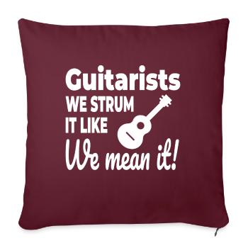 Gratter avec passion : célébrer les guitaristes - Housse de coussin décorative 45 x 45 cm - bordeaux - Devant