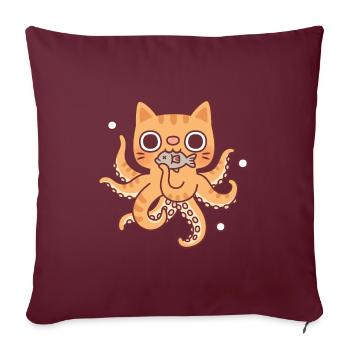 Mignon Octopus Cat Drôle - Housse de coussin décorative 45 x 45 cm - bordeaux - Devant