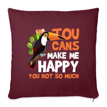 Toucan Tier Exotisch - Sofakissenbezug 45 x 45 cm - Burgunderrot - Vorne