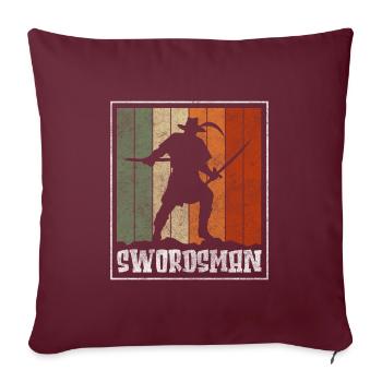 Sword Fighting Warrior Japon - Housse de coussin décorative 45 x 45 cm - bordeaux - Devant