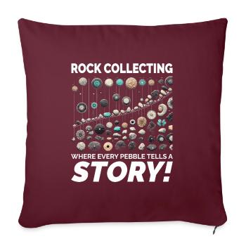 Pebble Rock Collecte Géologie Collectionneur Rockhound - Housse de coussin décorative 45 x 45 cm - bordeaux - Devant