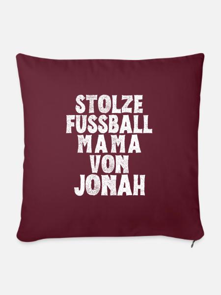 Stolze Fussball Mama von Jonah - Sofakissenbezug 45 x 45 cm - Burgunderrot