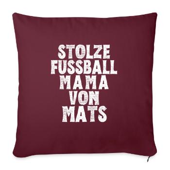 Stolze Fussball Mama von Mats - Sofakissenbezug 45 x 45 cm - Burgunderrot - Vorne