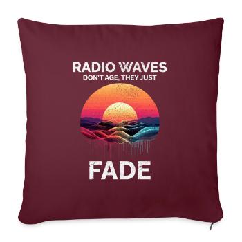 Radiant Sunset Radio Waves Sky Eternal Ham Radio - Housse de coussin décorative 45 x 45 cm - bordeaux - Devant