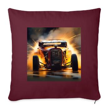 Rusty Hot Rod racing #8 - Housse de coussin décorative 45 x 45 cm - bordeaux - Devant