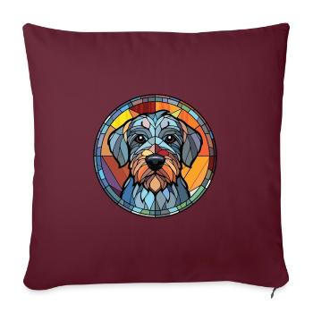 Cesky Terrier Hunderasse Aquarell Illustration - Sofakissenbezug 45 x 45 cm - Burgunderrot - Vorne