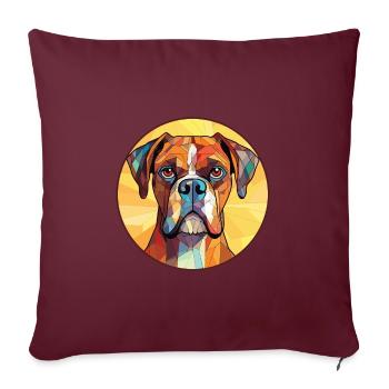 Boxer-Hundsrasse Bunte Aquarell-Illustration - Sofakissenbezug 45 x 45 cm - Burgunderrot - Vorne