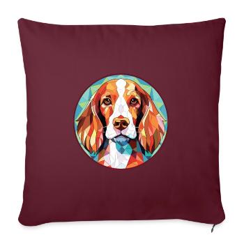 Welsh Springer Spaniel chien race verre aquarelle - Housse de coussin décorative 45 x 45 cm - bordeaux - Devant