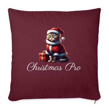 Patte de velours au look de Père Noël - Soyez un pro de Noël ! - Housse de coussin décorative 45 x 45 cm - bordeaux - Devant