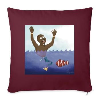 Le genie de la lampe - Housse de coussin décorative 45 x 45 cm - bordeaux - Devant
