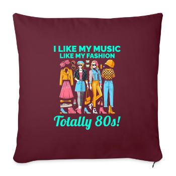 Fashion Forward des années 80 - La musique et le style s’entrechoquent - Housse de coussin décorative 45 x 45 cm - bordeaux - Devant