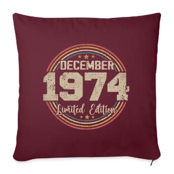 Les Légendes Sont Nées En Décembre 1974 - 1974 - Housse de coussin décorative 45 x 45 cm - bordeaux - Devant