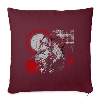 Tatouage Crâne Rouge Horreur - Housse de coussin décorative 45 x 45 cm - bordeaux - Devant