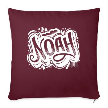 Noah Name Vorname Graffiti - Sofakissenbezug 45 x 45 cm - Burgunderrot - Vorne