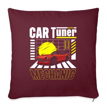 Conducteur de voiture à la dérive - Housse de coussin décorative 45 x 45 cm - bordeaux - Devant