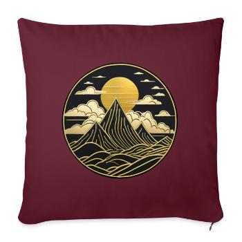 Chinese Style Landscape, Oriental Landscape Logo - Sofa pillowcase 17,3'' x 17,3'' (45 x 45 cm) - burgundy - Front