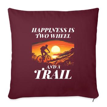 À la poursuite du bonheur sur deux roues - Housse de coussin décorative 45 x 45 cm - bordeaux - Devant