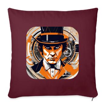Cooles Steampunk Design - Sofakissenbezug 45 x 45 cm - Burgunderrot - Vorne
