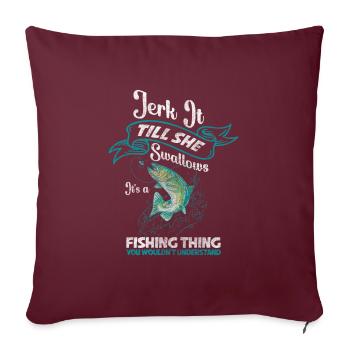 Pêcheur Petri Heil Pike - Housse de coussin décorative 45 x 45 cm - bordeaux - Devant