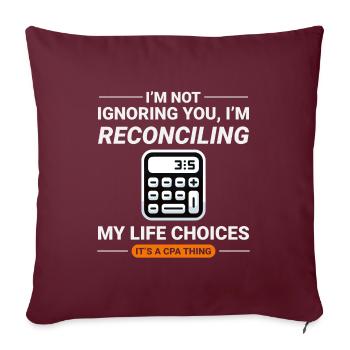 Comptable Comptabilité Tenue de livres Finance Drôle - Housse de coussin décorative 45 x 45 cm - bordeaux - Devant