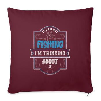 Pêcheur, Pêcheur, Canne à pêche, Carpe - Housse de coussin décorative 45 x 45 cm - bordeaux - Devant