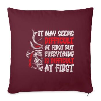 Combattant Arts Martiaux Asiatique Katana - Housse de coussin décorative 45 x 45 cm - bordeaux - Devant