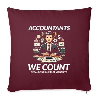 Comptable Comptabilité Tenue de livres Finance Drôle - Housse de coussin décorative 45 x 45 cm - bordeaux - Devant