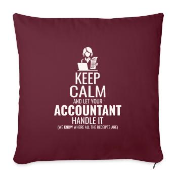 Comptable Comptabilité Tenue de livres Finance Drôle - Housse de coussin décorative 45 x 45 cm - bordeaux - Devant