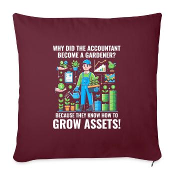 Un comptable devenu le jardin financier d’un jardinier - Housse de coussin décorative 45 x 45 cm - bordeaux - Devant