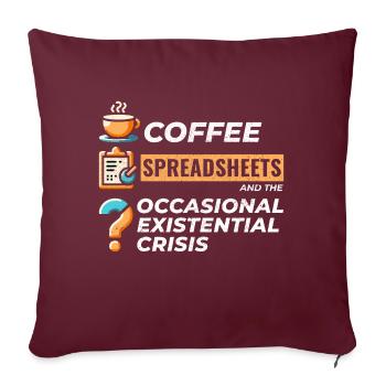 Comptable Tenue de livres Café Feuilles de calcul Drôle - Housse de coussin décorative 45 x 45 cm - bordeaux - Devant