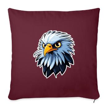 Dessin d’oiseau aigle - Housse de coussin décorative 45 x 45 cm - bordeaux - Devant