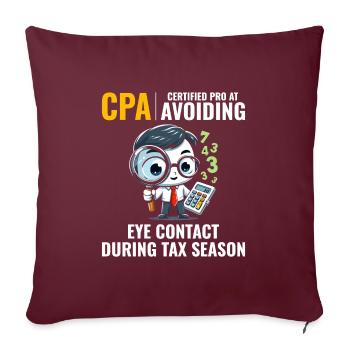CPA : Number Ninja Esquivant le contact visuel Comptable - Housse de coussin décorative 45 x 45 cm - bordeaux - Devant